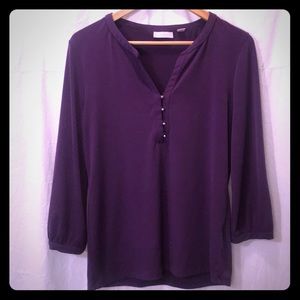 Ny & Co Purple V-Neck with Silver Buttons